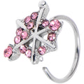 BodyCandy 20G 5/16 Pink Gem Spiderweb Goth Nose Hoop — main product shot