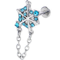 BodyCandy 16G 5/16 Blue Gem Spiderweb Chain Dangle Labret Monroe Tragus — main product shot