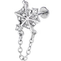 BodyCandy 16G 5/16 Clear Gem Spiderweb Chain Dangle Labret Monroe Tragus — main product shot