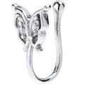 BodyCandy Clear CZ Gem Butterfly Clip on Fake Nose Ring — main product shot