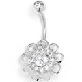 BodyCandy Clear CZ Gem Loopy Flower Whimsy Belly Ring — main product shot