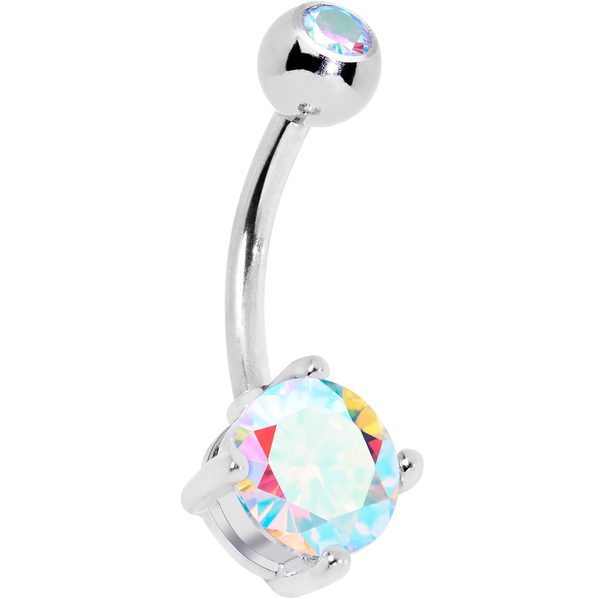 BodyCandy Aurora CZ Gem ASTM F136 Titanium Double Glam Belly Ring — main product shot