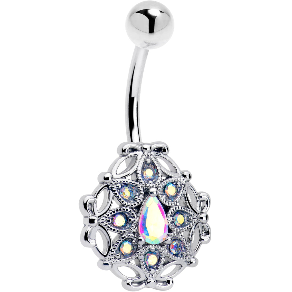 BodyCandy Aurora Gem Retro Sunburst Belly Ring — main product shot