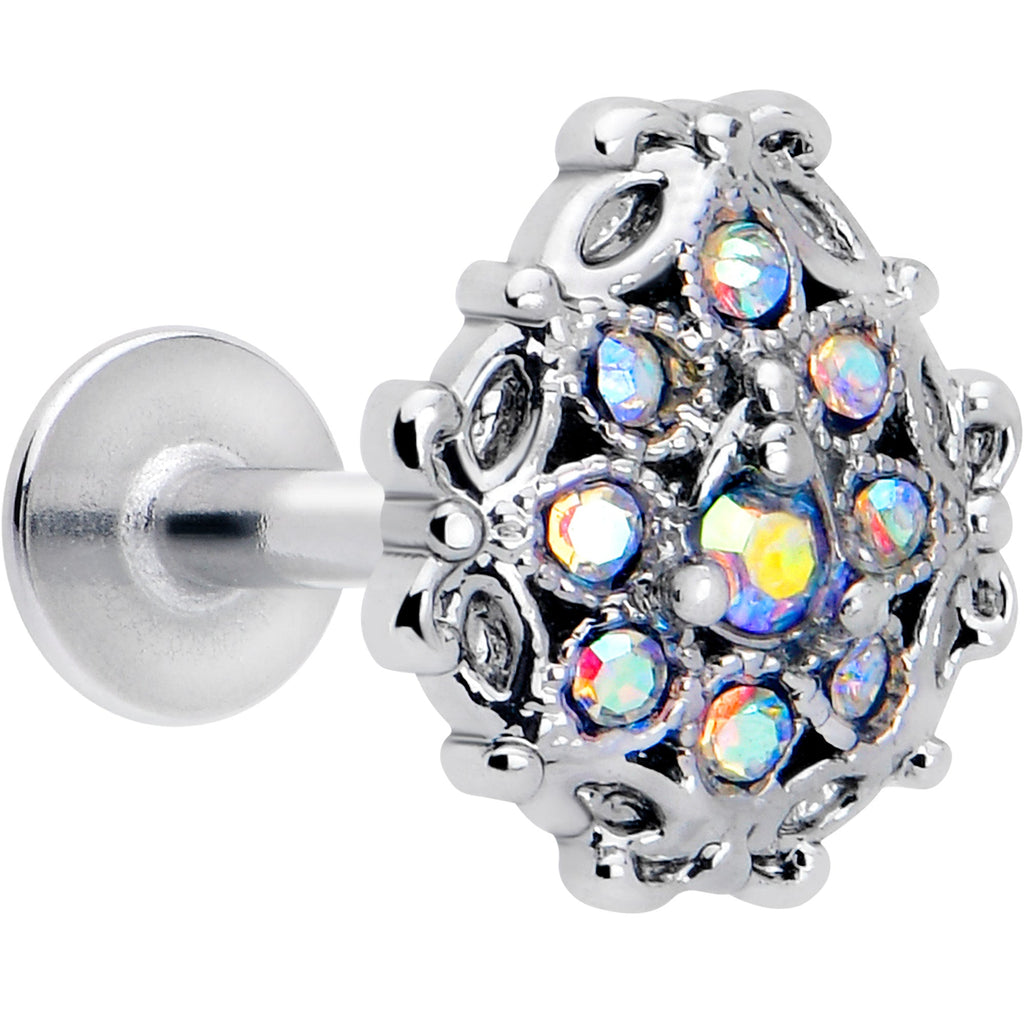BodyCandy 16G 1/4 Aurora Gem Retro Sunburst Cartilage Labret — main product shot