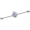 BodyCandy 14G Aurora Gem Retro Sunburst Industrial Barbell 38mm — main product shot