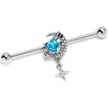 BodyCandy 14G Blue Clear Gem Moon Lover Dangle Industrial Barbell 38mm — main product shot