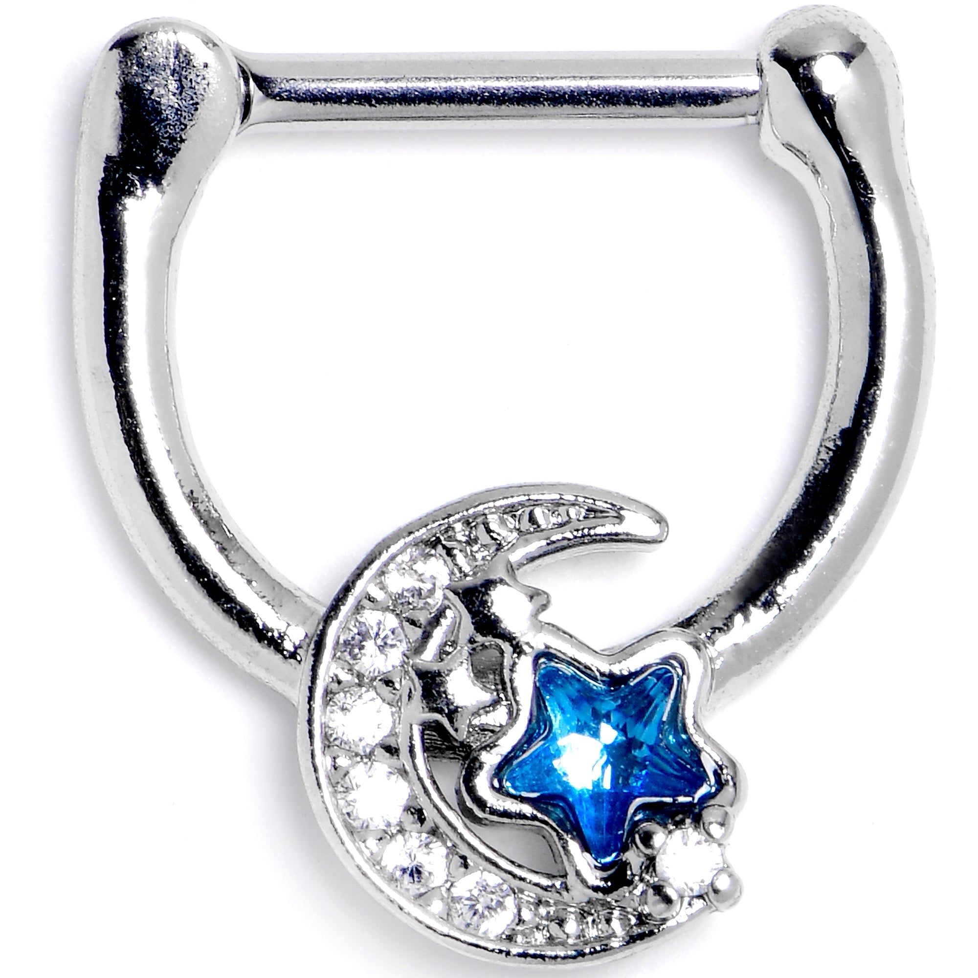BodyCandy 16G 5/16 Blue CZ Gem Starry Night Sky Cartilage Clicker — main product shot