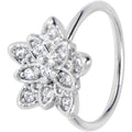 BodyCandy 20G 5/16 Clear CZ Gem Snowflake Flower Nose Hoop — main product shot