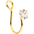 BodyCandy Clear CZ Gem Gold Tone Pure Elegance Clip On Nose Ring — main product shot