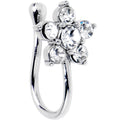 BodyCandy Clear Gem Flower Clip On Nose Ring — main product shot