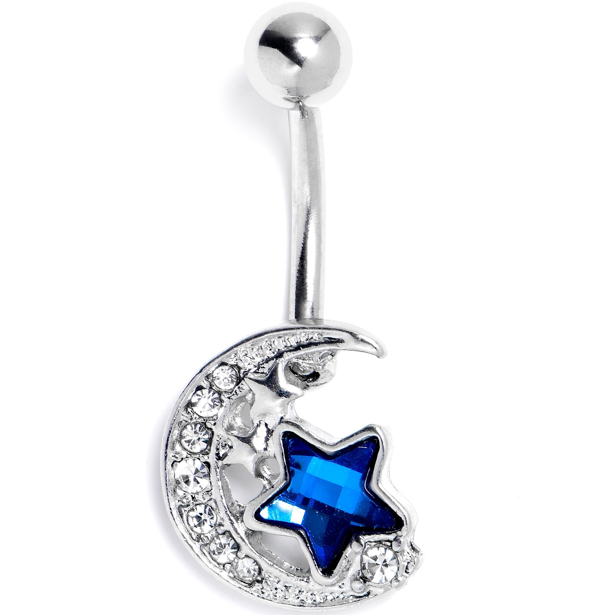 BodyCandy Blue Clear Gem Starry Night Sky Belly Ring — main product shot