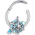 BodyCandy 16G 3/8 Blue Gem Spiderweb Goth Hinged Segment Ring — main product shot