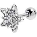 BodyCandy 16G 1/4 Clear CZ Gem Snowflake Flower Cartilage Tragus Earring — main product shot