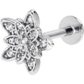 BodyCandy 16G 5/16 Clear CZ Gem Snowflake Flower Labret Monroe Tragus — main product shot