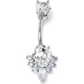 BodyCandy Clear Gem Oh So Ornate Oval Double Mount Belly Ring — main product shot