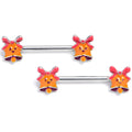 BodyCandy 14G 9/16 Holiday Bell Bling Barbell Nipple Ring Set — main product shot