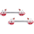 BodyCandy 14G 9/16 Festive Holiday Cocoa Barbell Nipple Ring Set — main product shot