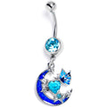 BodyCandy Blue Gem Moon Butterfly Love Heart Dangle Belly Ring — main product shot