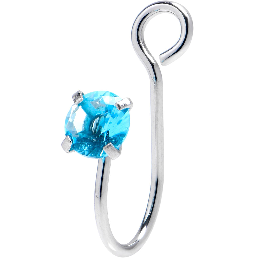 BodyCandy Blue CZ Gem Simple Glamour Clip On Nose Ring — main product shot