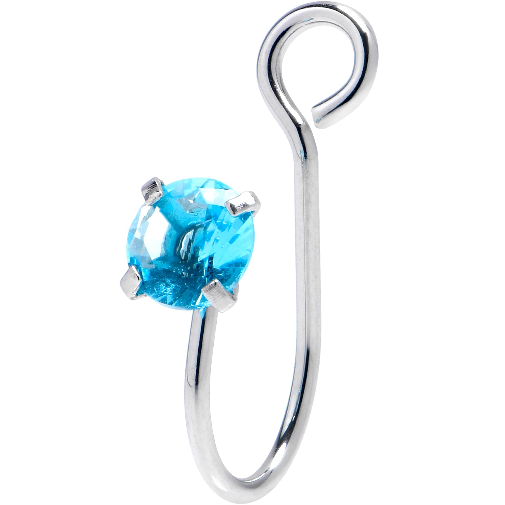 BodyCandy Blue CZ Gem Simple Glamour Clip On Nose Ring — main product shot