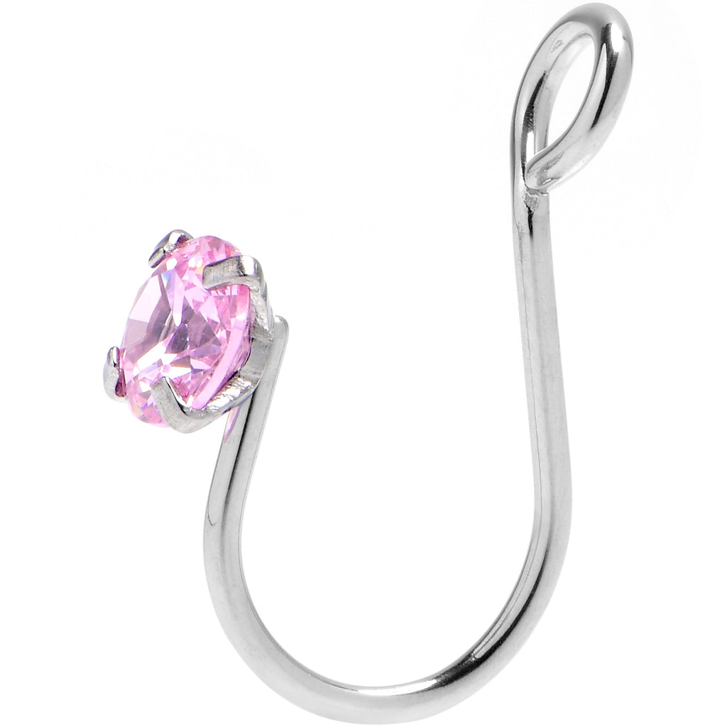 BodyCandy Pink CZ Gem Simple Glamour Clip On Nose Ring — lifestyle context