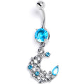 BodyCandy Blue Clear Gem Flower Moon Dangle Belly Ring — main product shot
