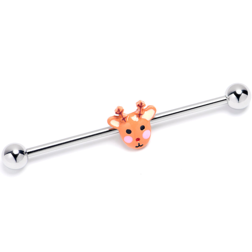 BodyCandy 14G Santa's Reindeer Industrial Barbell 38mm — main product shot