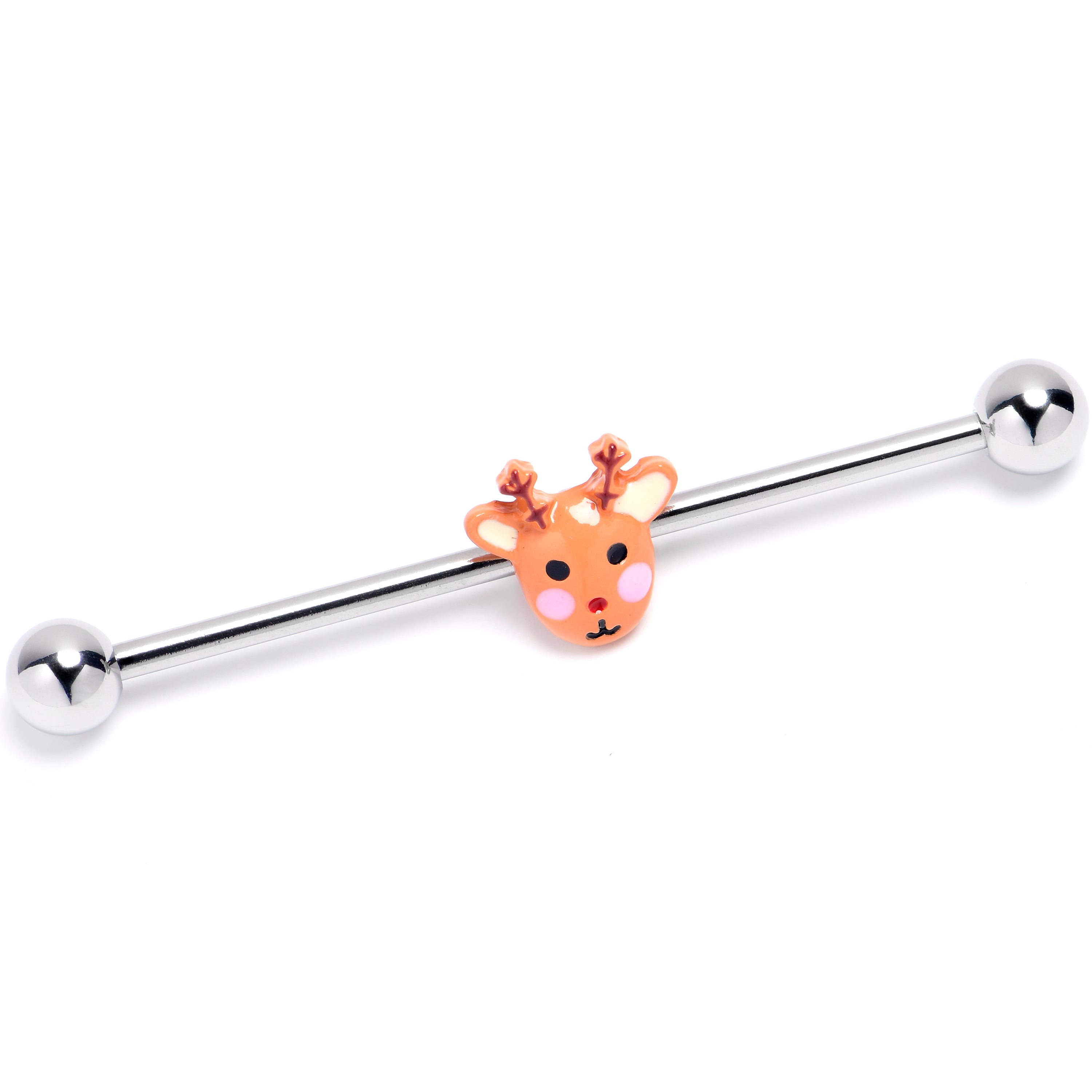 BodyCandy 14G Santa's Reindeer Industrial Barbell 38mm — main product shot