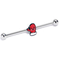 BodyCandy 14G Winter Mitten Red White Industrial Barbell 38mm — main product shot