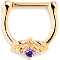 BodyCandy 16G 5/16 Purple Gem Gold Tone Beauty Bug Cartilage Clicker — main product shot