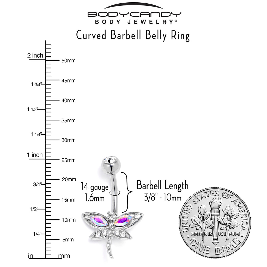 BodyCandy Aurora Clear CZ Gem Understated Dragonfly Belly Ring — lifestyle context