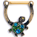 BodyCandy 16G 5/16 Blue Gem Gold Tone Sweet Sea Turtle Cartilage Clicker — main product shot