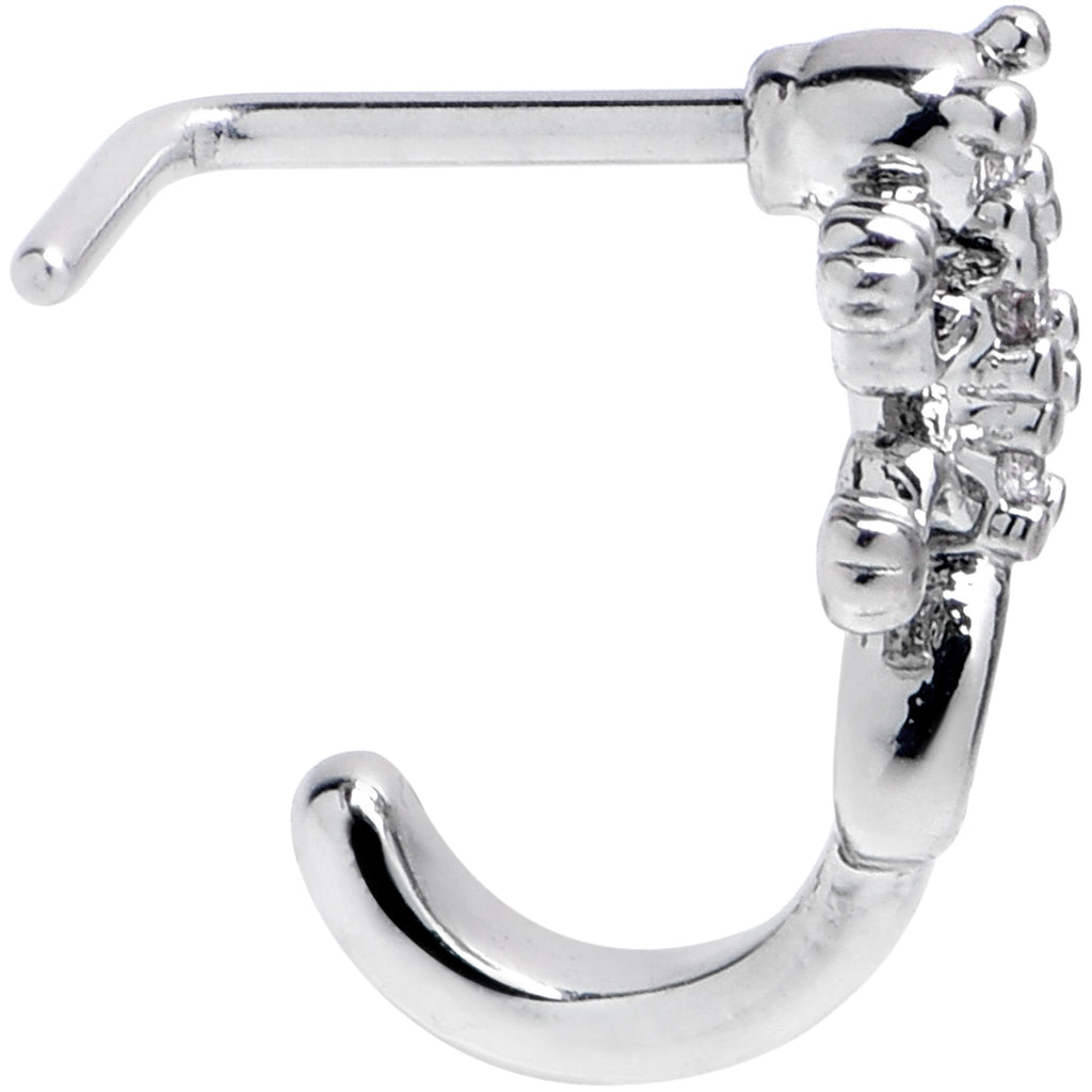 BodyCandy 20G 7mm Clear CZ Gem Love Lizard Faux Hoop L Shape Nose Ring — lifestyle context