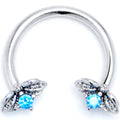 BodyCandy 16G 3/8 Blue Gem Beauty Bug Insect Horseshoe Circular Barbell — main product shot