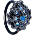 BodyCandy 20G 5/16 Blue Aurora Gem Black Night Blossom Nose Hoop — main product shot