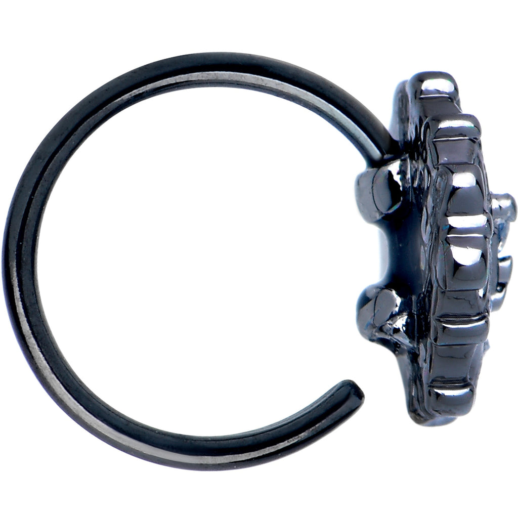 BodyCandy 20G 5/16 Blue Aurora Gem Black Night Blossom Nose Hoop — lifestyle context