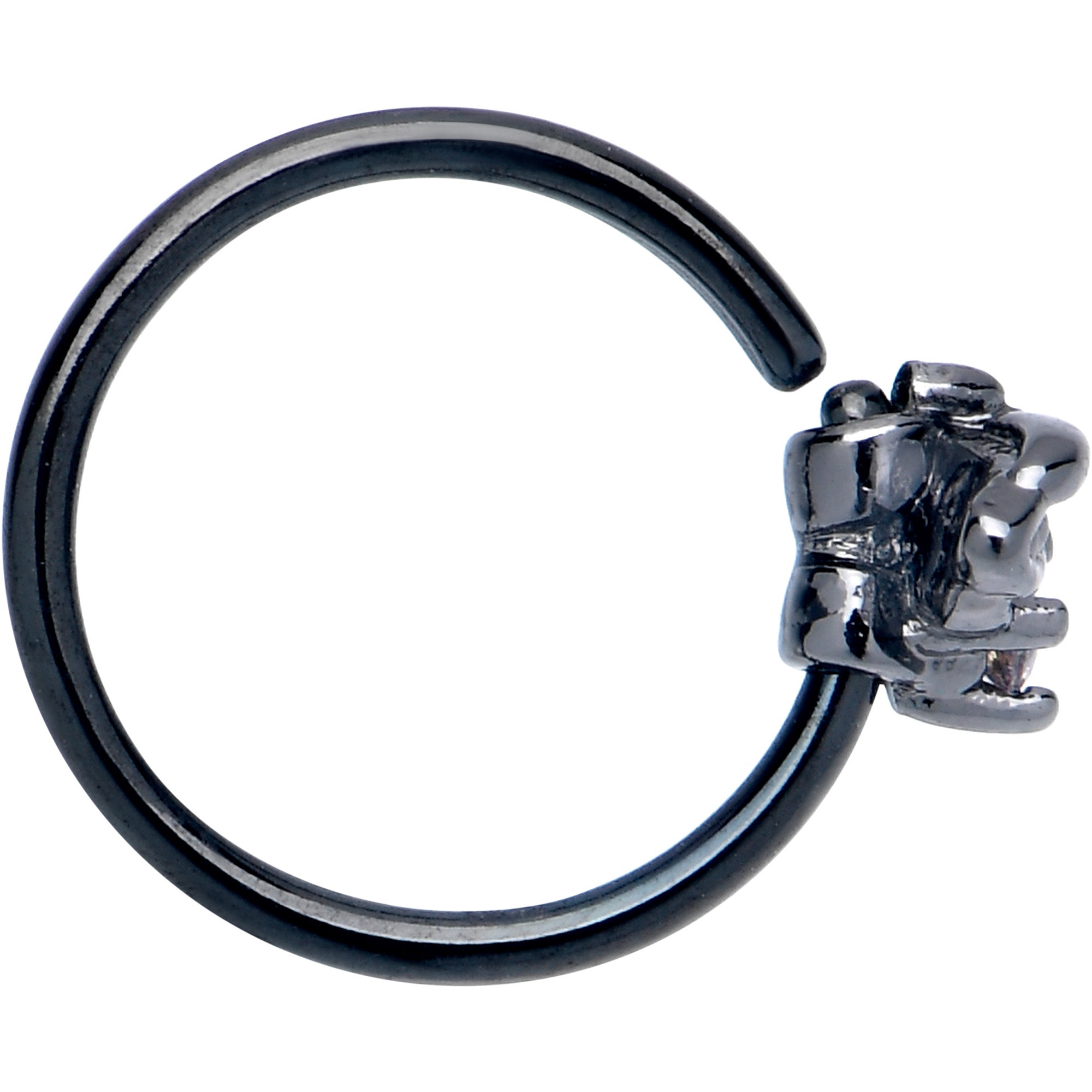 BodyCandy 20G 5/16 Aurora Gem Black Beauty Bug Nose Hoop — lifestyle context