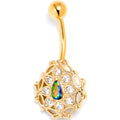 BodyCandy Vitrail Clear Gem Gold Tone Blossom Bloom Belly Ring — main product shot