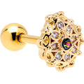 BodyCandy 16G 1/4 Vitrail Gem Gold Tone Blossom Bloom Cartilage Earring — main product shot