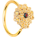 BodyCandy 20G 5/16 Vitrail Gem Gold Tone Blossom Bloom Nose Hoop — main product shot