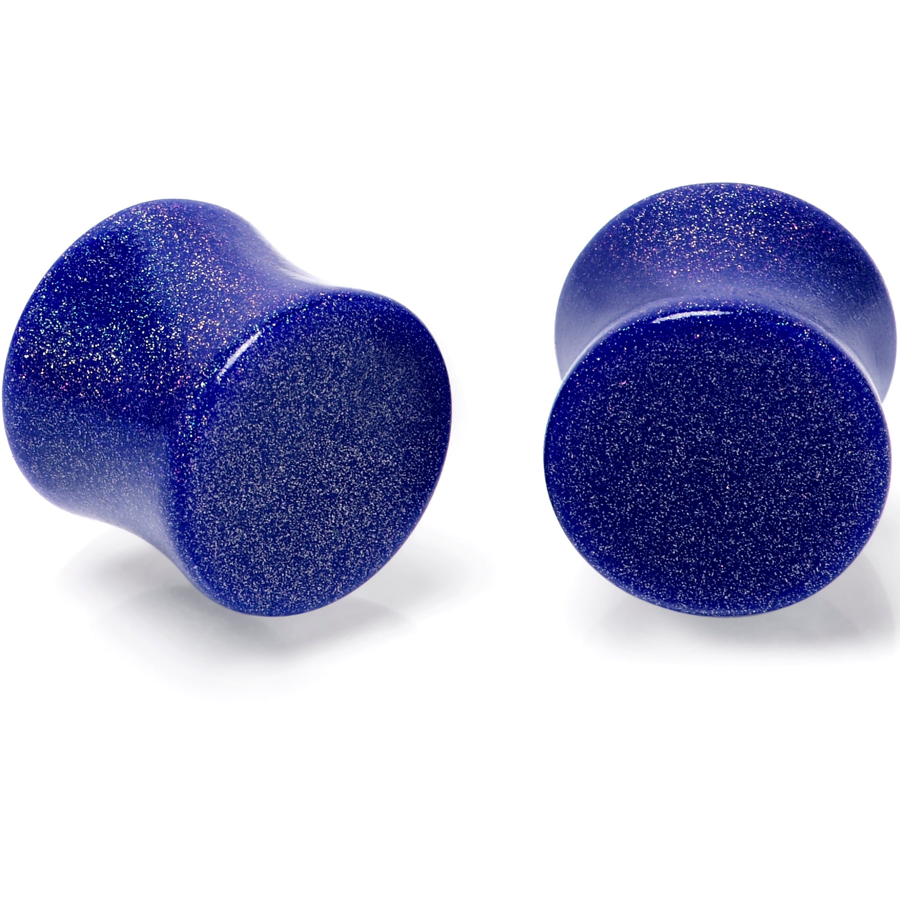 BodyCandy Blue Shimmer Acrylic Saddle Plug Set 6mm to 20mm Sizes — alternative angle