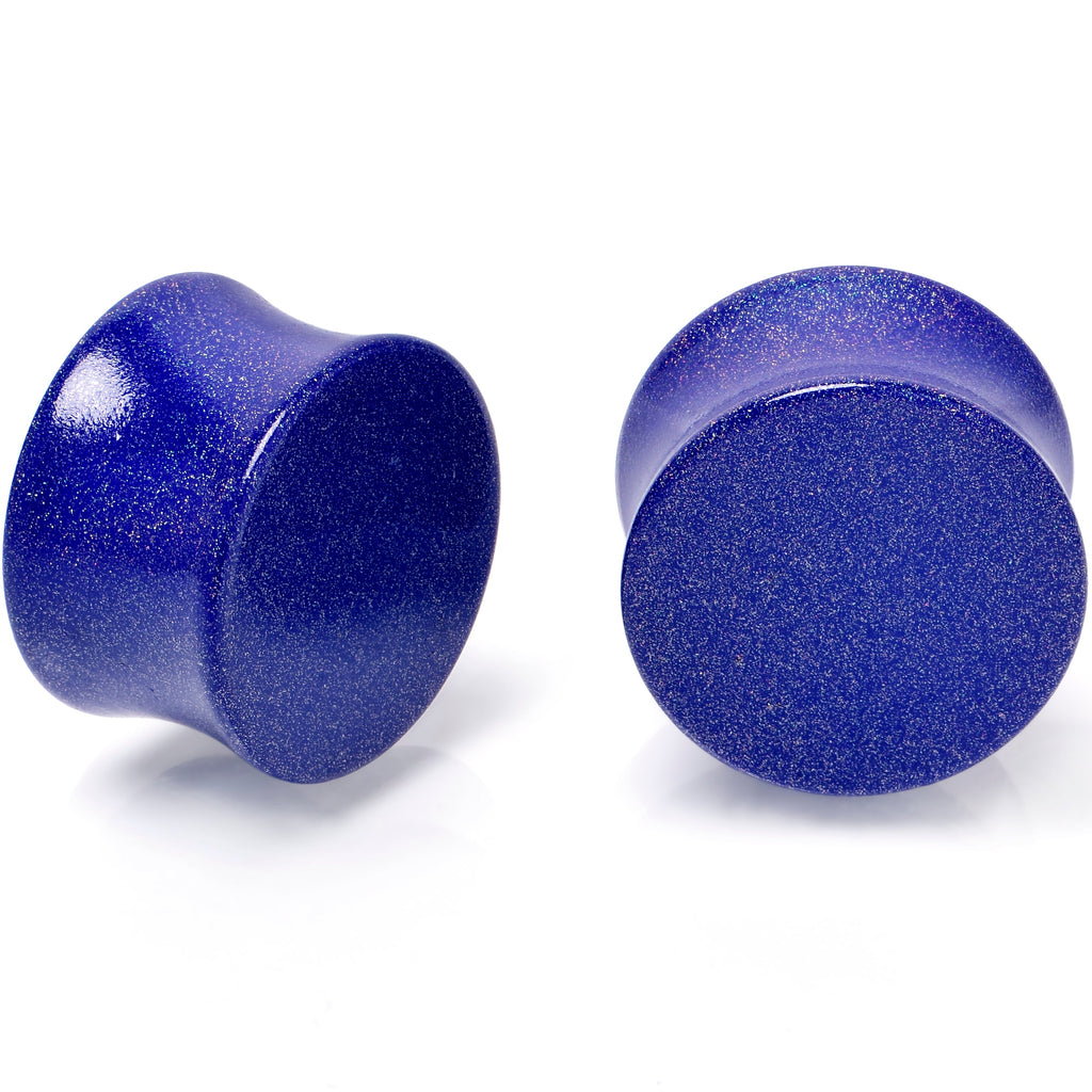 BodyCandy Blue Shimmer Acrylic Saddle Plug Set 6mm to 20mm Sizes — packaging