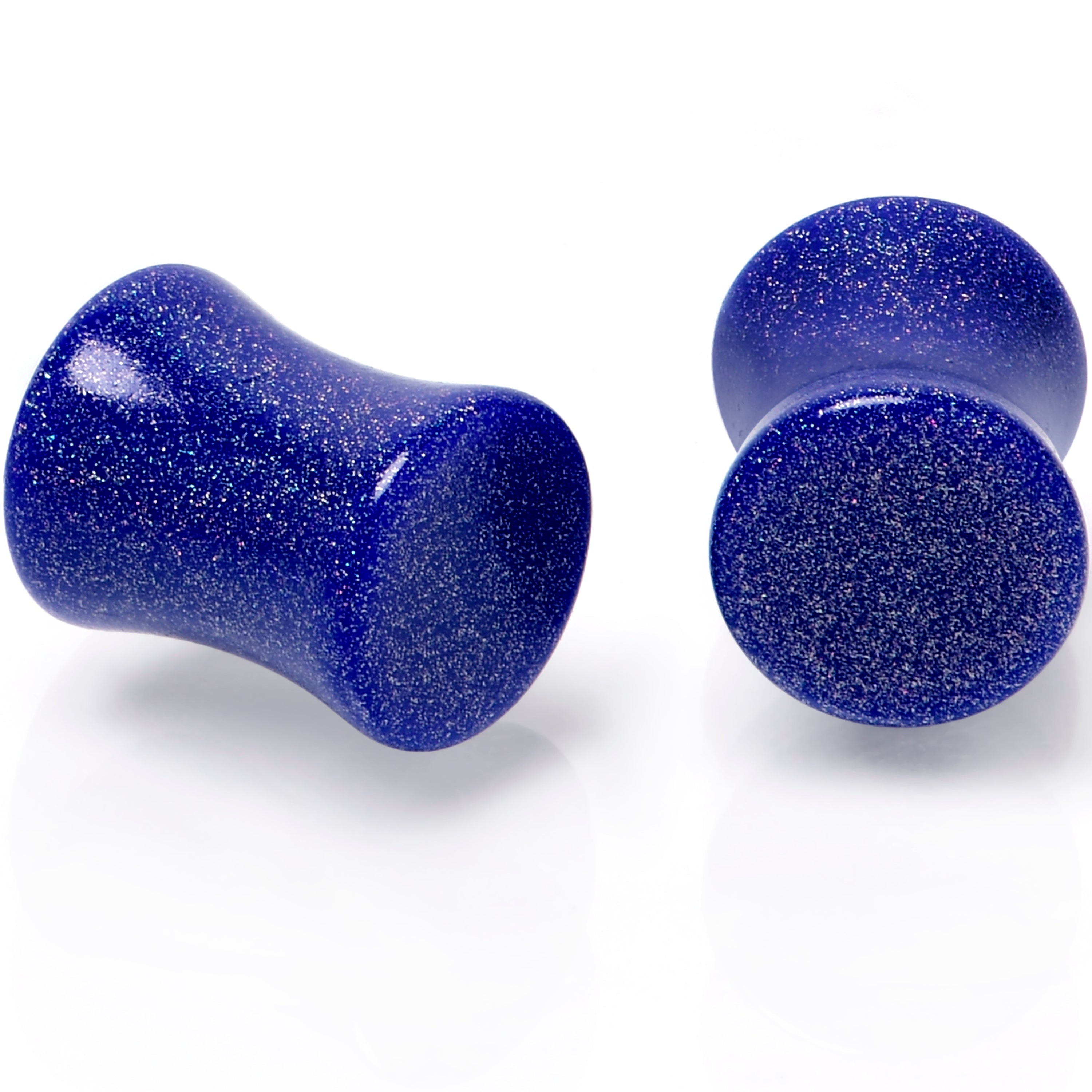 BodyCandy Blue Shimmer Acrylic Saddle Plug Set 6mm to 20mm Sizes — lifestyle context
