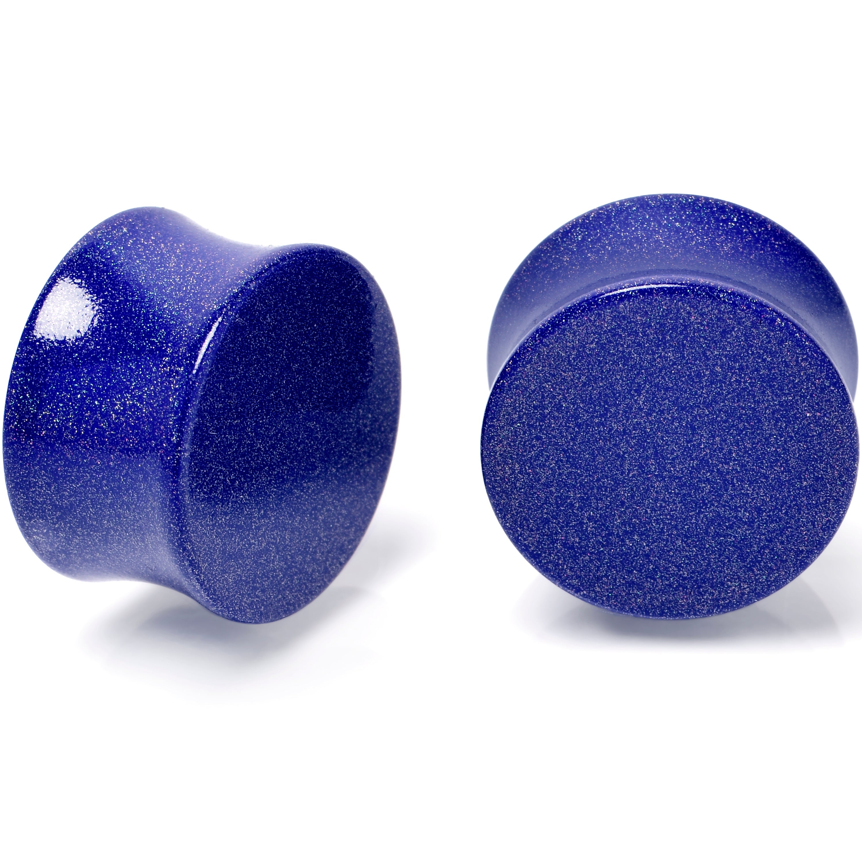 BodyCandy Blue Shimmer Acrylic Saddle Plug Set 6mm to 20mm Sizes — main product shot