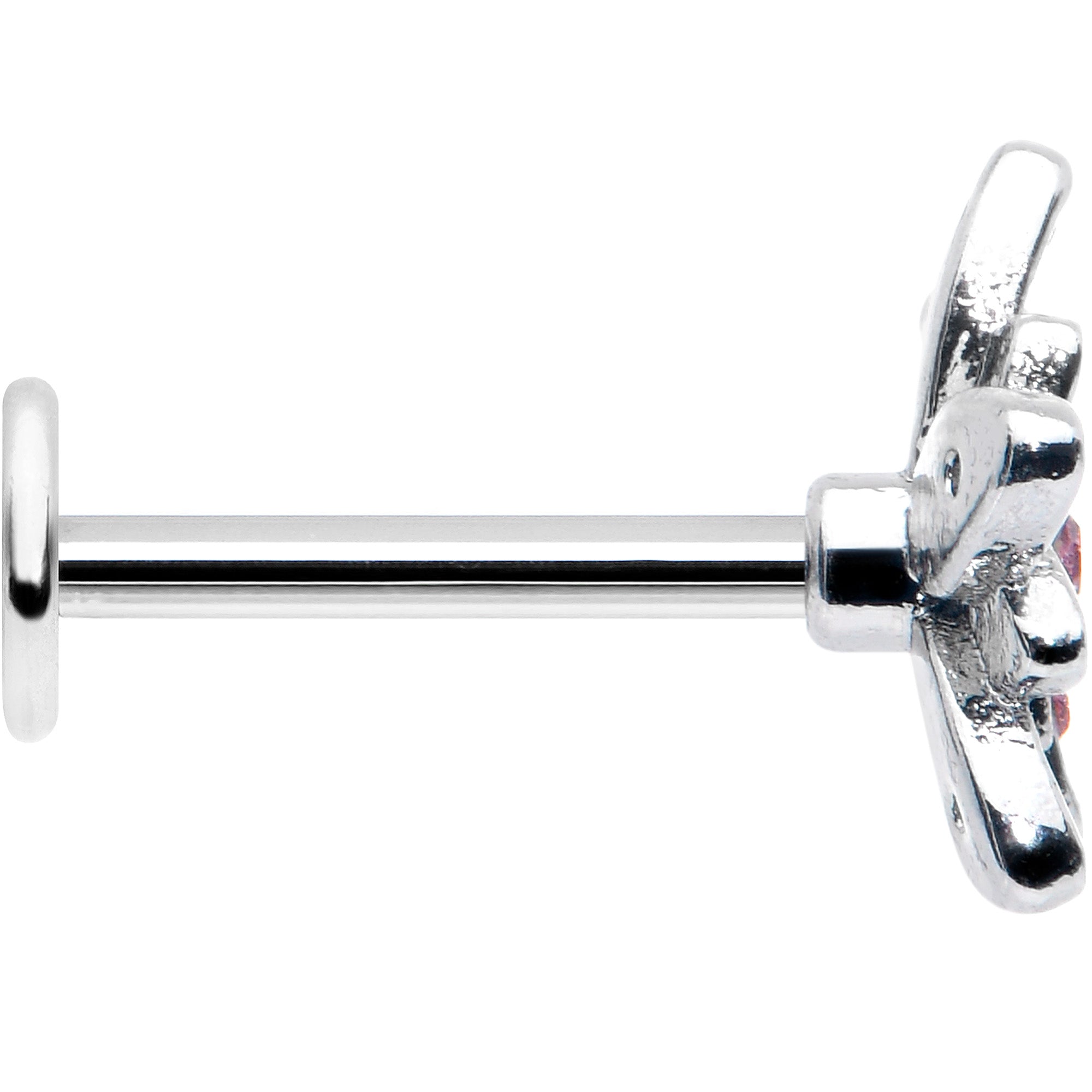 BodyCandy 16G 5/16 Pink Clear CZ Gem Snowflake Flower Labret Monroe Tragus — lifestyle context