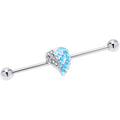 BodyCandy 14G Blue Heavenly Heart Angel Wings Industrial Barbell 38mm — main product shot