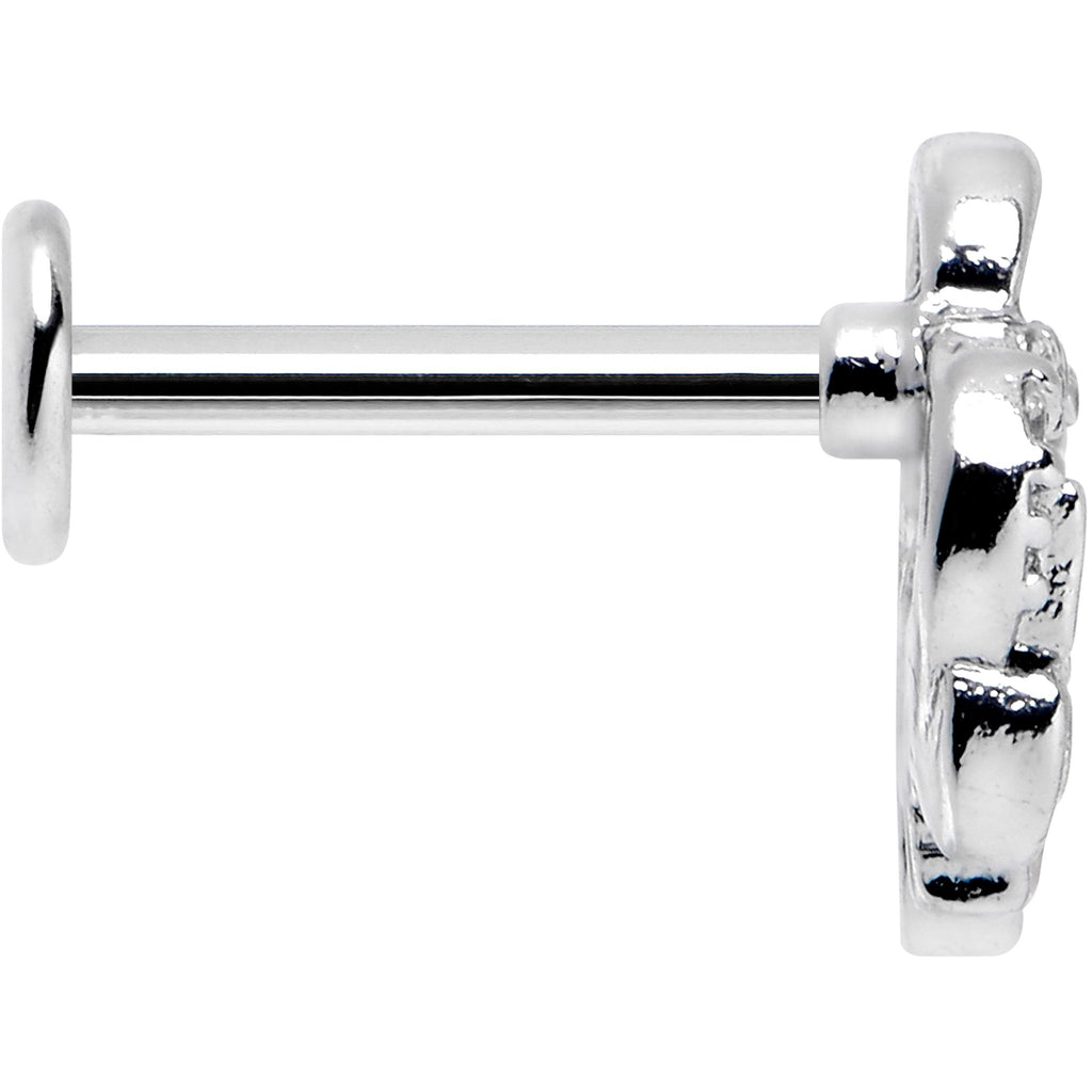 BodyCandy 16G 5/16 Clear CZ Gem Butterfly Rose Purple Internally Threaded Labret — lifestyle context