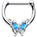 BodyCandy 16G 5/16 Blue Gem Fancy Fab Butterfly Cartilage Clicker — main product shot