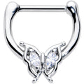 BodyCandy 16G 5/16 Clear Gem Fancy Fab Butterfly Cartilage Clicker — main product shot