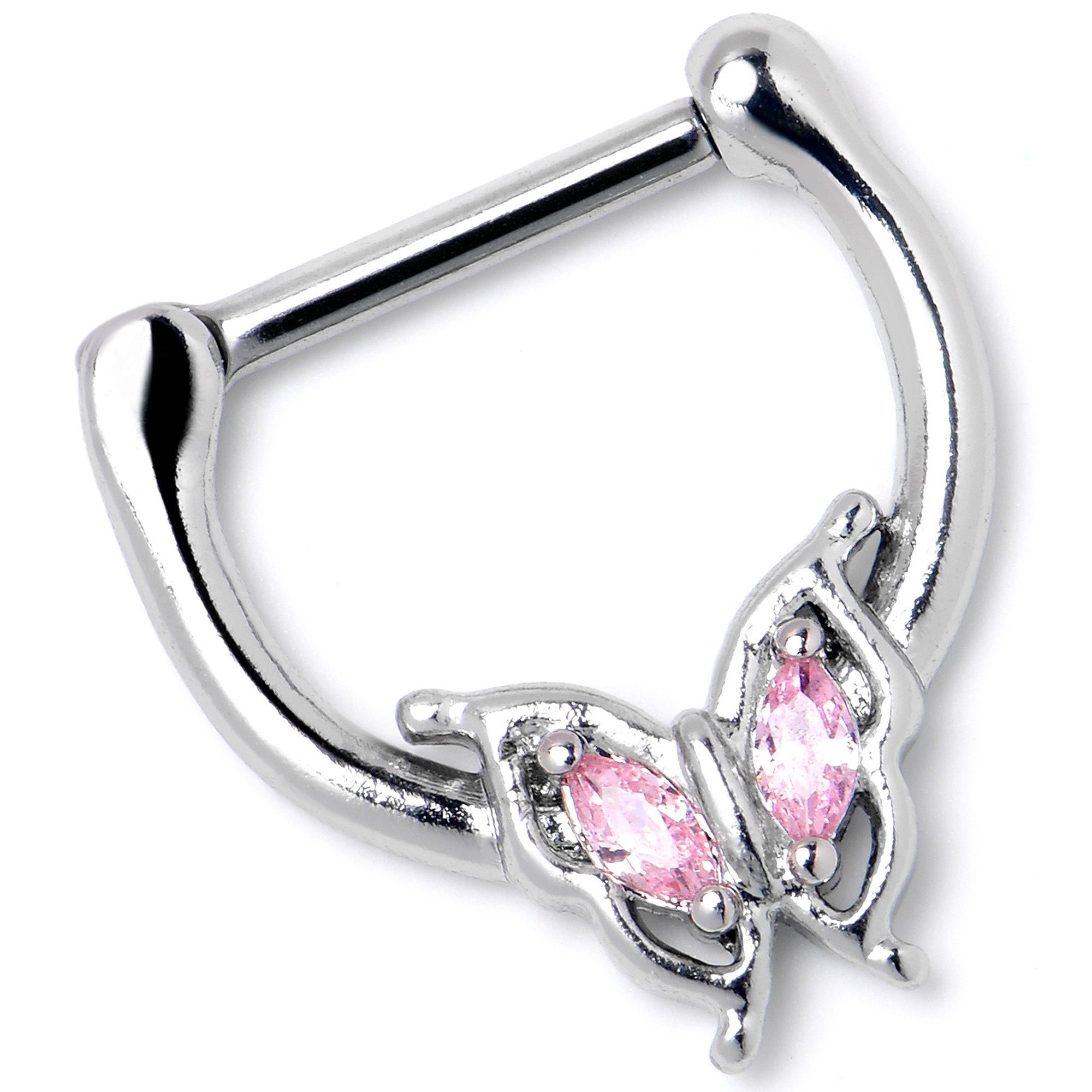 BodyCandy 16G 5/16 Pink Gem Fancy Fab Butterfly Cartilage Clicker — lifestyle context